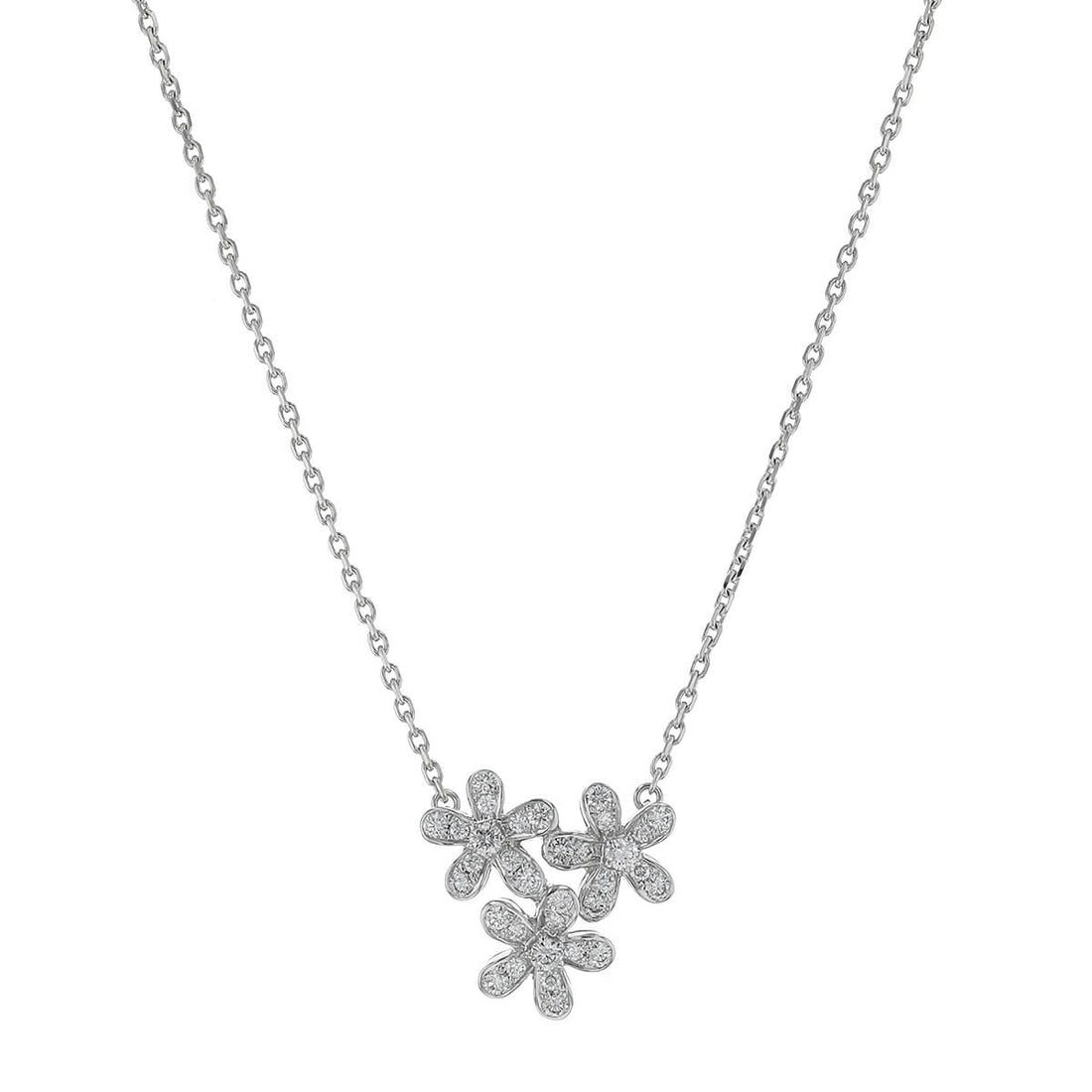 Van Cleef & Arpels Socrate 3 fleurs diamonds and gold necklace