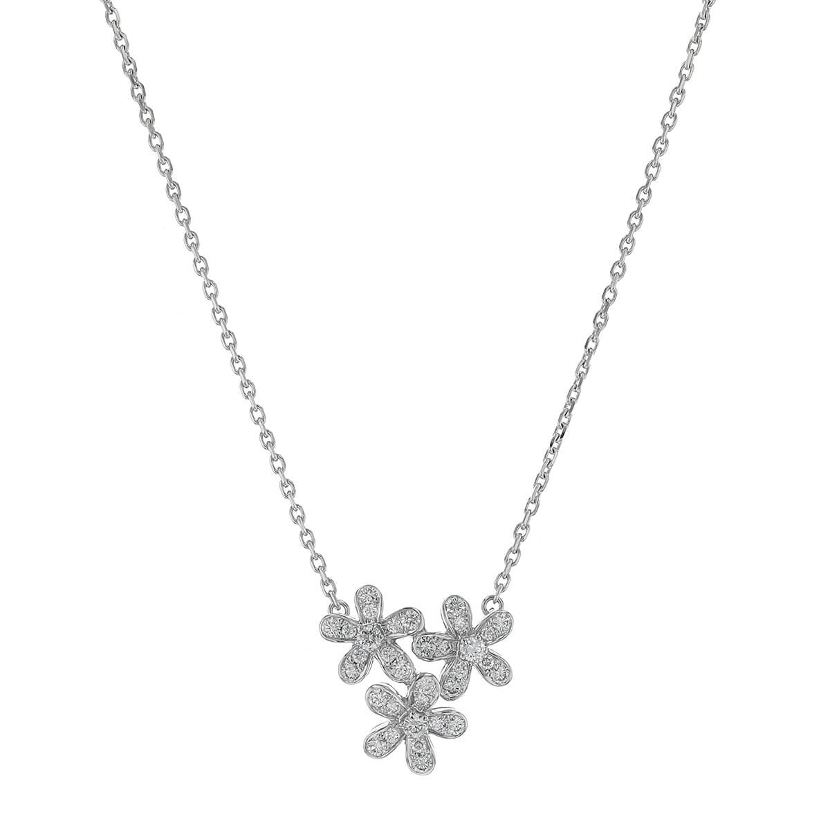 Van Cleef &amp; Arpels Socrate 3 fleurs diamonds and gold necklace
