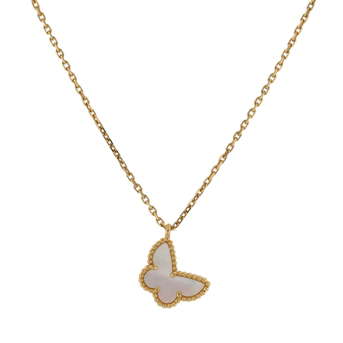 Van Cleef &amp; Arpels Sweet Alhambra Papillon gold and mother-of-pearl necklace