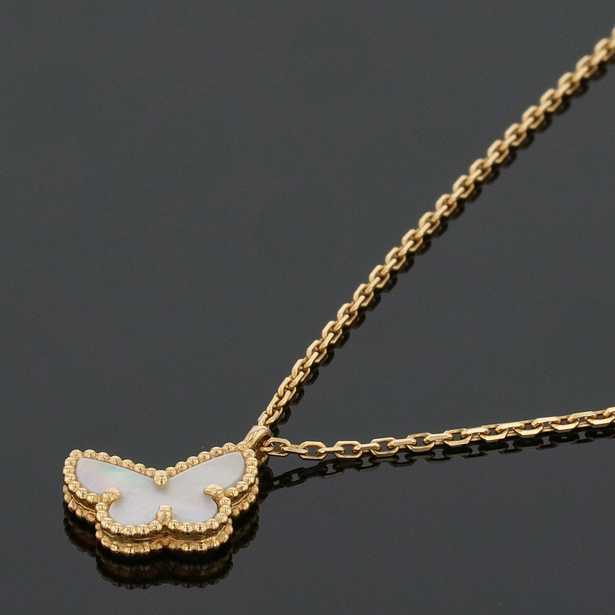 Van Cleef &amp; Arpels Sweet Alhambra Papillon gold and mother-of-pearl necklace