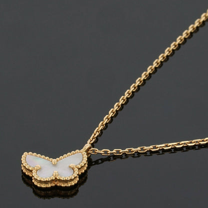 Van Cleef &amp; Arpels Sweet Alhambra Papillon gold and mother-of-pearl necklace