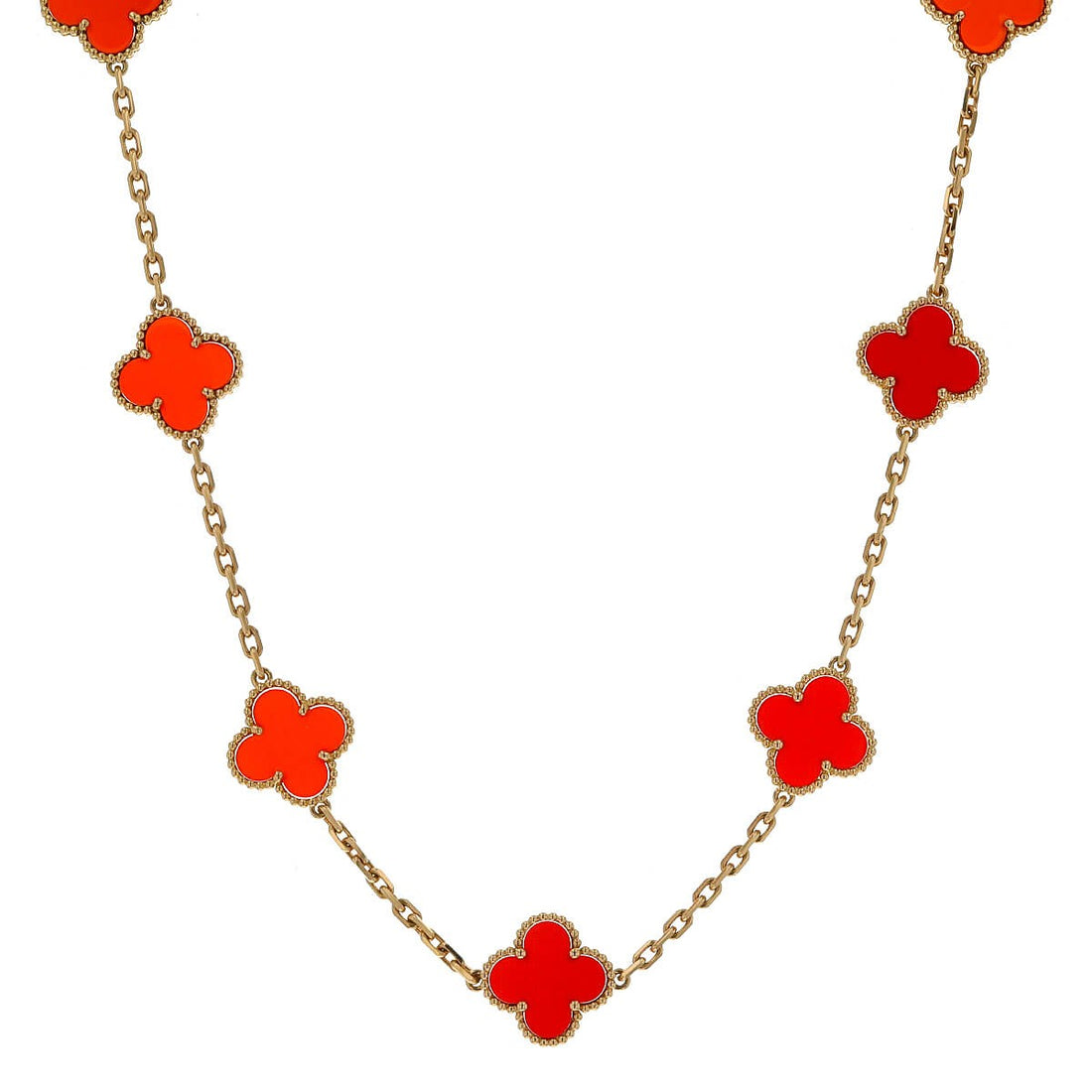 Van Cleef &amp; Arpels Vintage Alhambra carnelian and gold bracelet