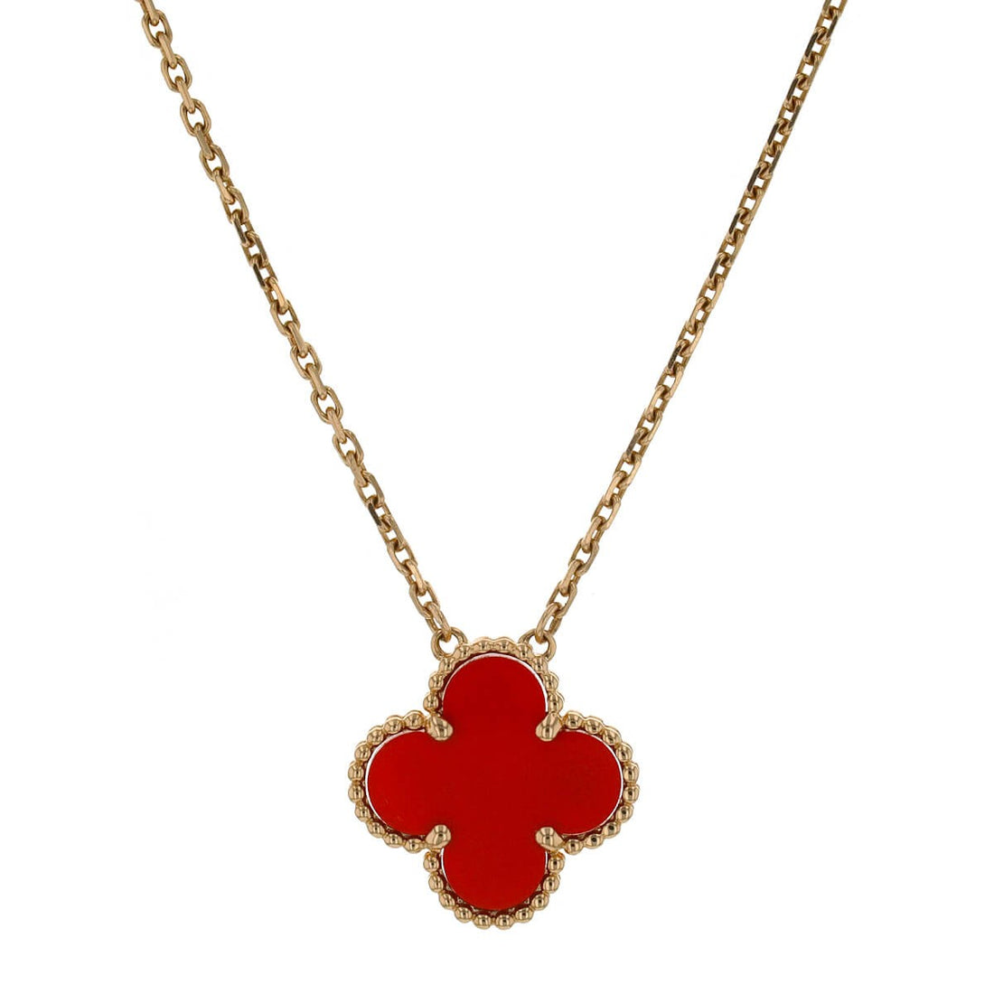 Van Cleef & Arpels Vintage Alhambra cornaline and gold necklace