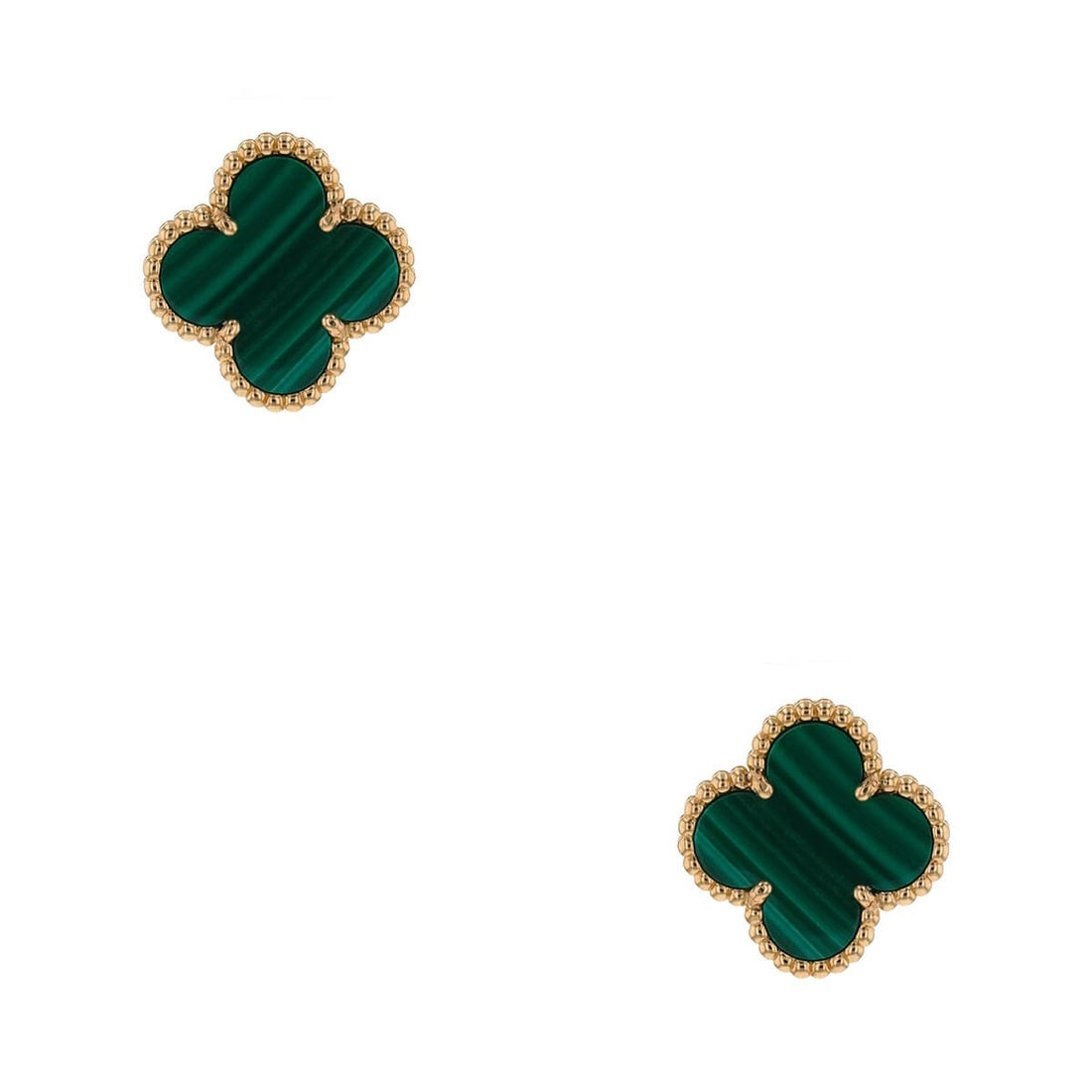 Van Cleef & Arpels Vintage Alhambra malachite and gold earrings