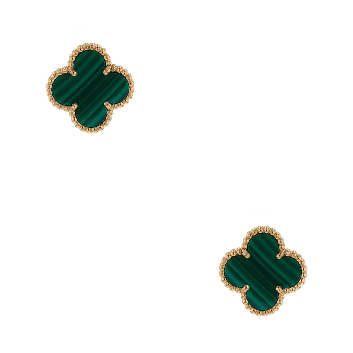 Van Cleef &amp; Arpels Vintage Alhambra malachite and gold earrings