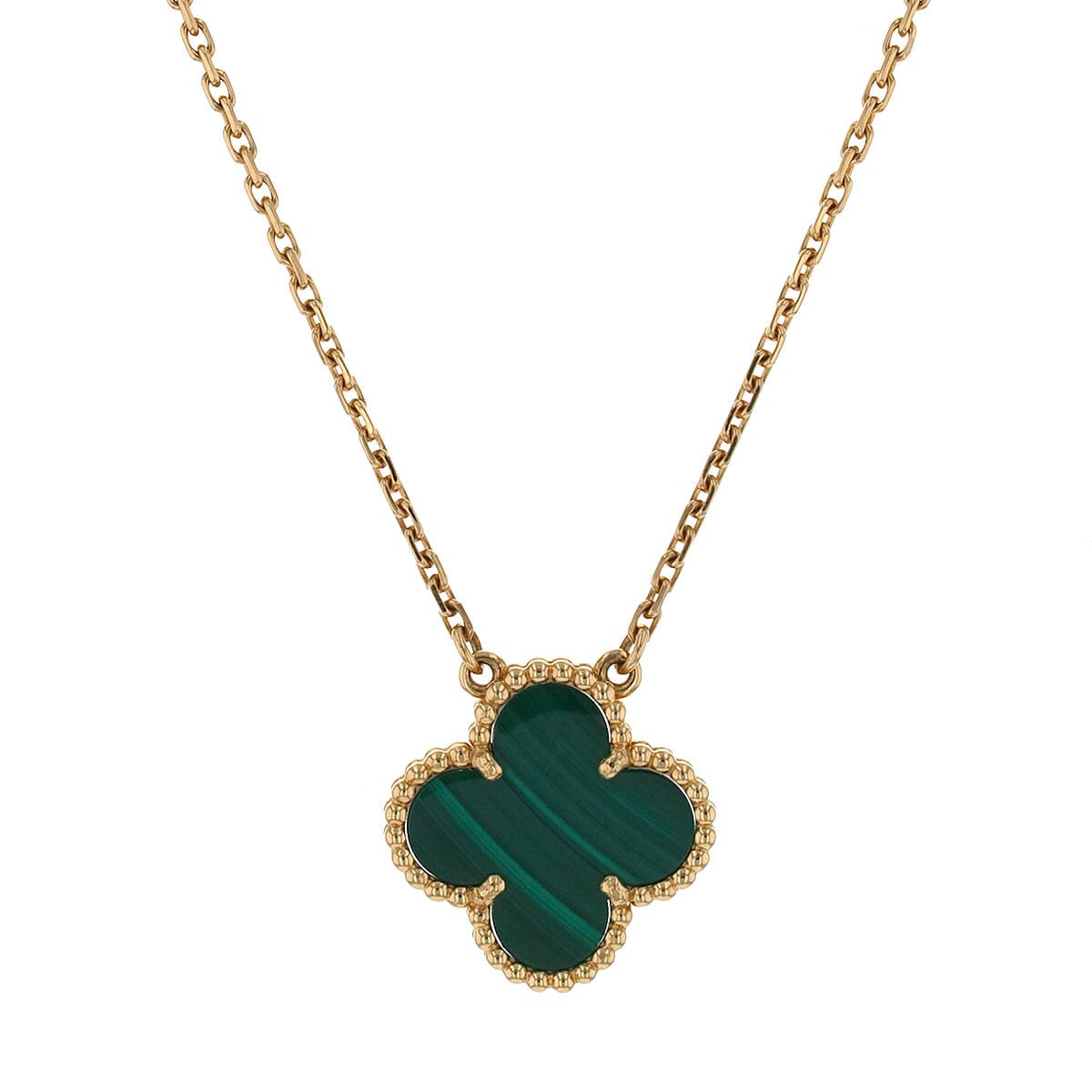 Van Cleef &amp; Arpels Vintage Alhambra malachite and gold necklace