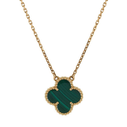 Van Cleef &amp; Arpels Vintage Alhambra malachite and gold necklace