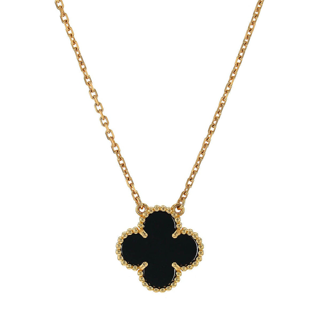 Van Cleef & Arpels Vintage Alhambra onyx and gold necklace
