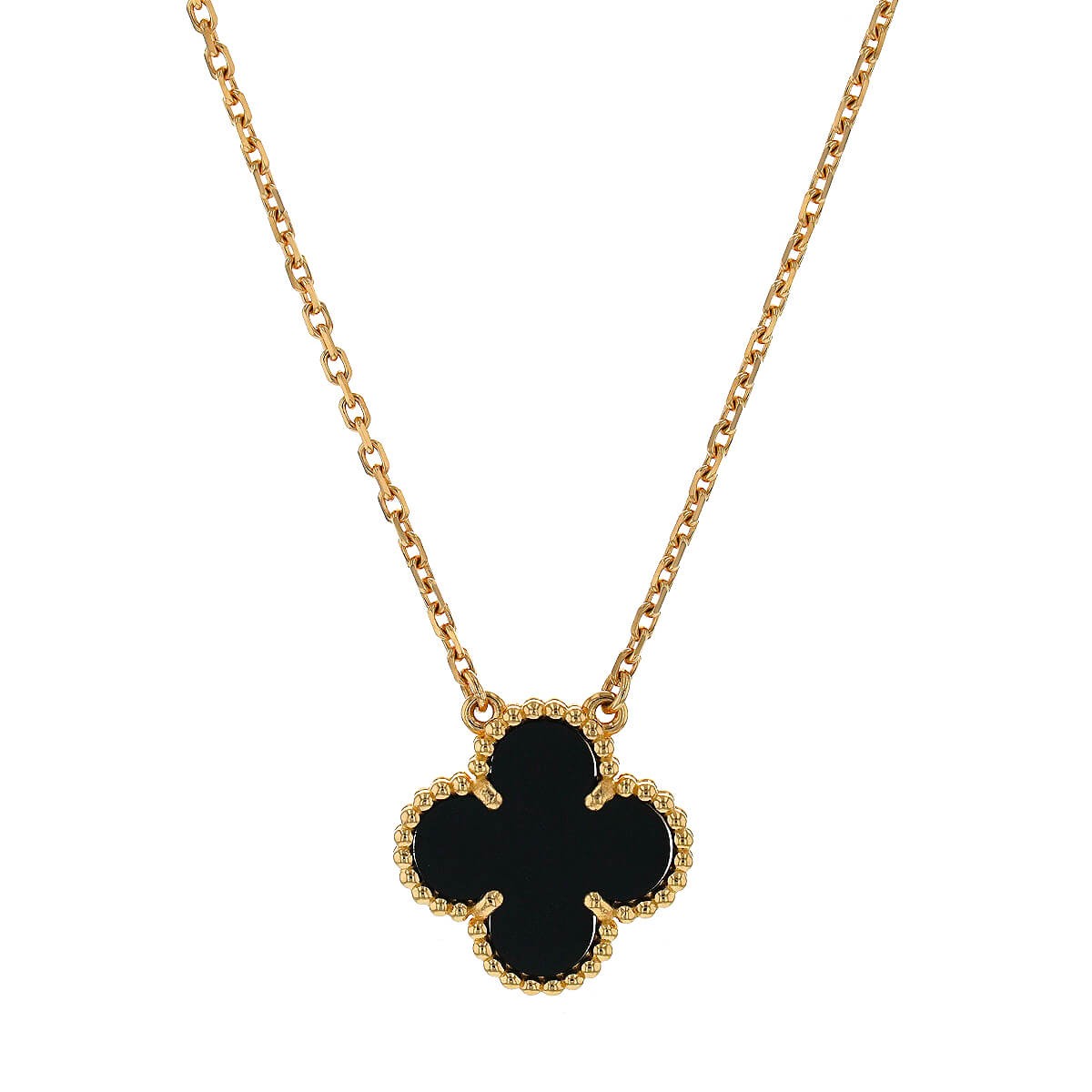 Van Cleef &amp; Arpels Vintage Alhambra onyx and gold necklace
