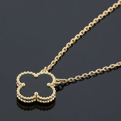 Van Cleef &amp; Arpels Vintage Alhambra onyx and gold necklace