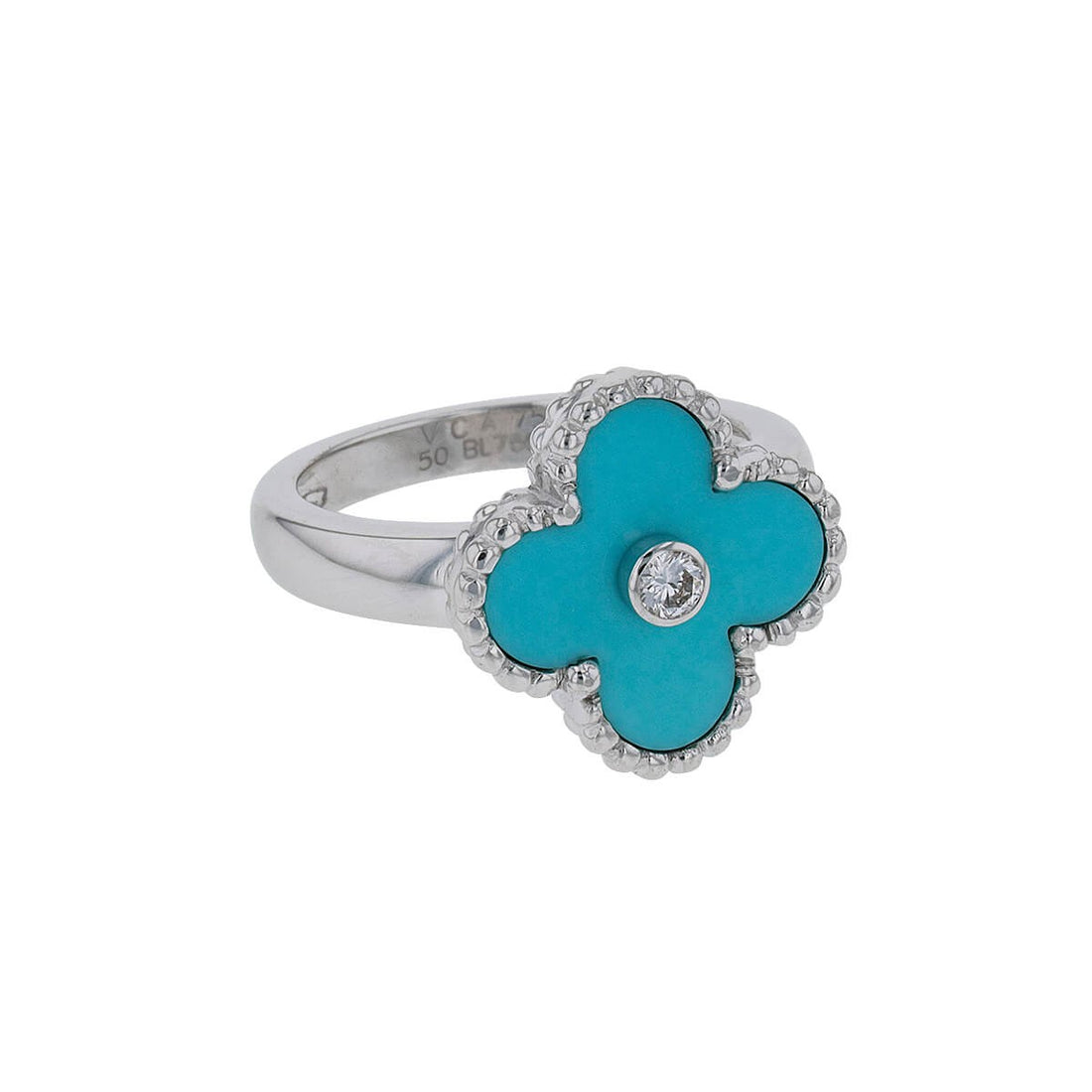 Van Cleef &amp; Arpels Vintage Alhambra turquoise, diamond and gold ring