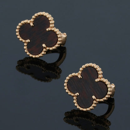 Van Cleef &amp; Arpels wood and gold earrings