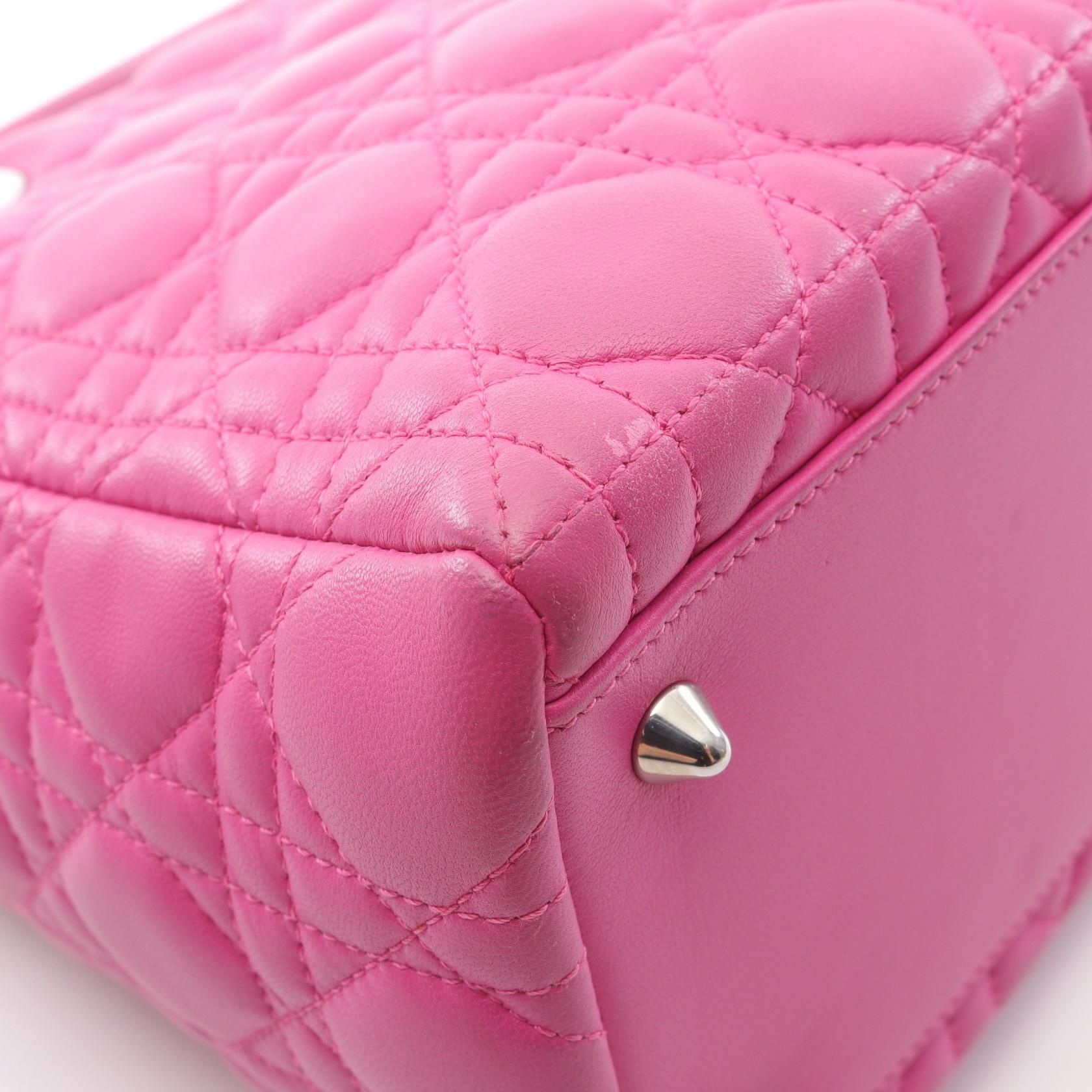 Dior Lady Dior Christian Dior Cannage Handbag Pink Leather