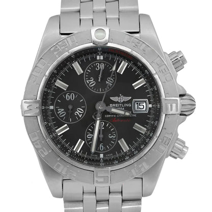 Breitling Galactic Chronograph II Steel Black Dial Mens Watch A1336410/M512-379A