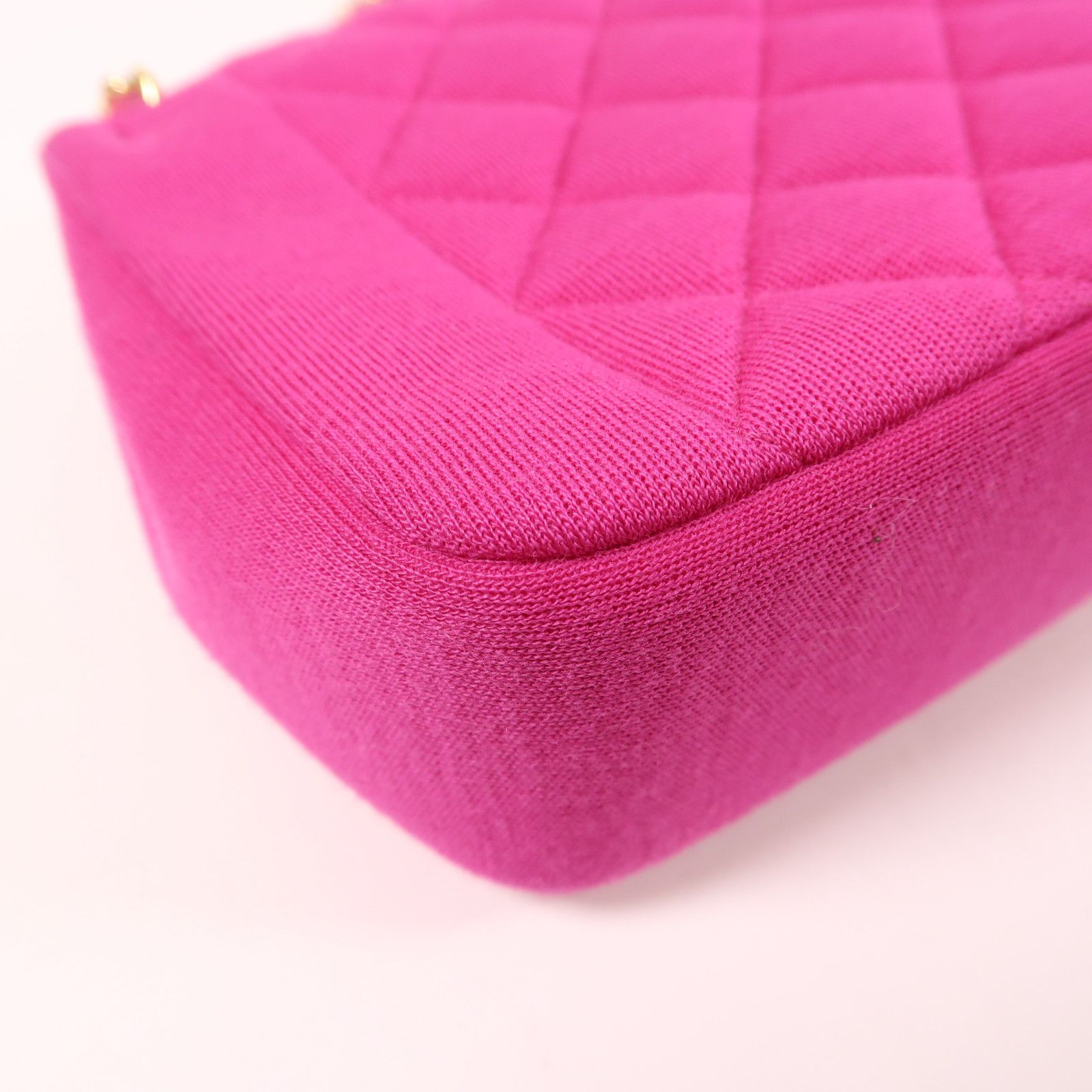 Chanel Pink Cotton/cowhide Leather Shoulder Bag Golden Shoulder Bag Powder Red Shoulder Bag Cotton Calfskin (cowhide)