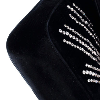 Gucci GG Marmont Flap Bag Crystal Embellished Matelasse Velvet Medium