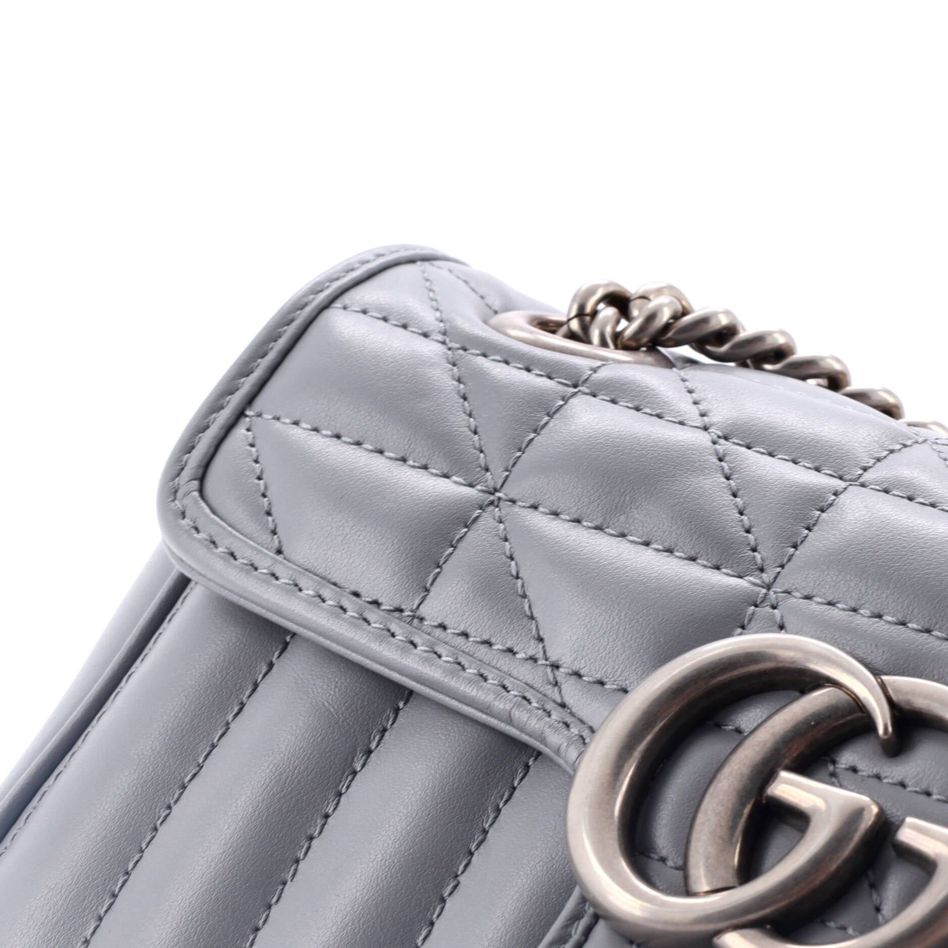 Gucci Calfskin Matelasse Aria Mini GG Marmont Shoulder Bag