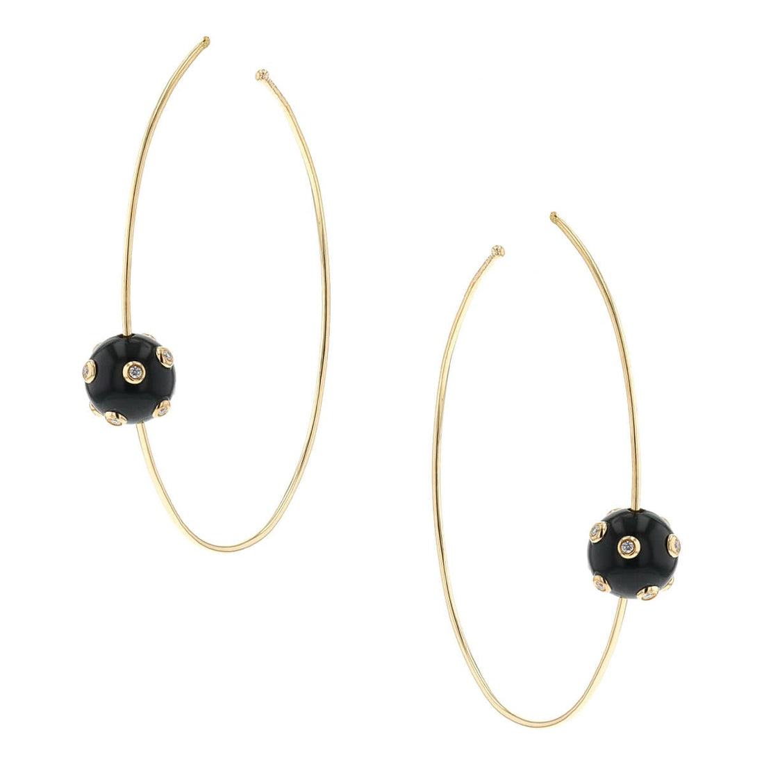 Victoria Casal Tac Tac diamonds, onyx and gold earrings