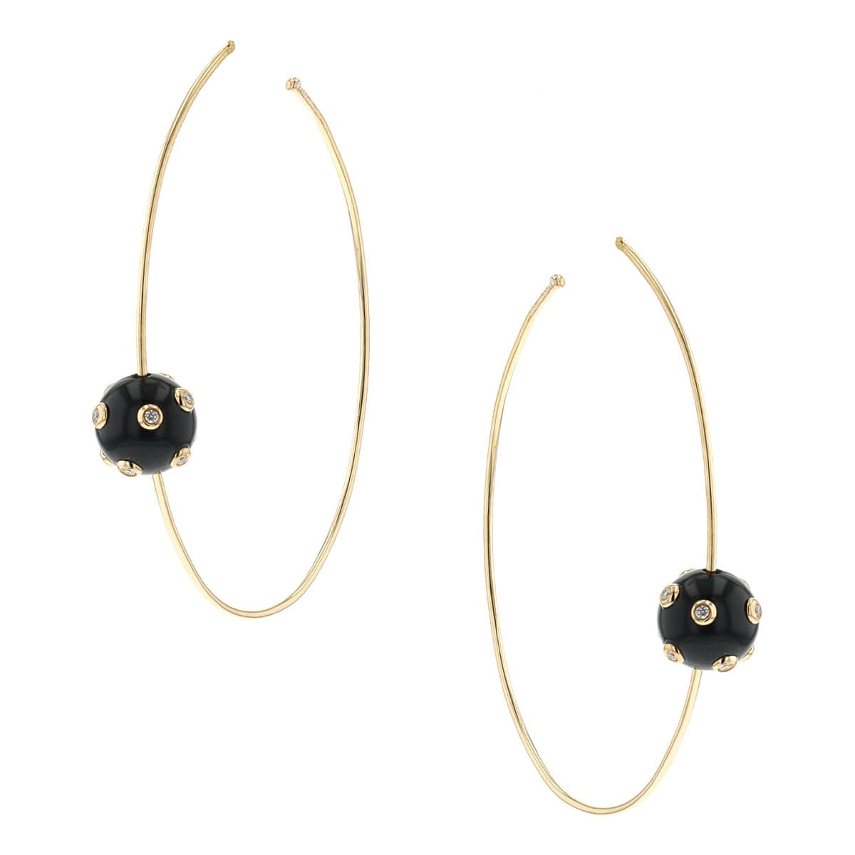 Victoria Casal Tac Tac diamonds, onyx and gold earrings