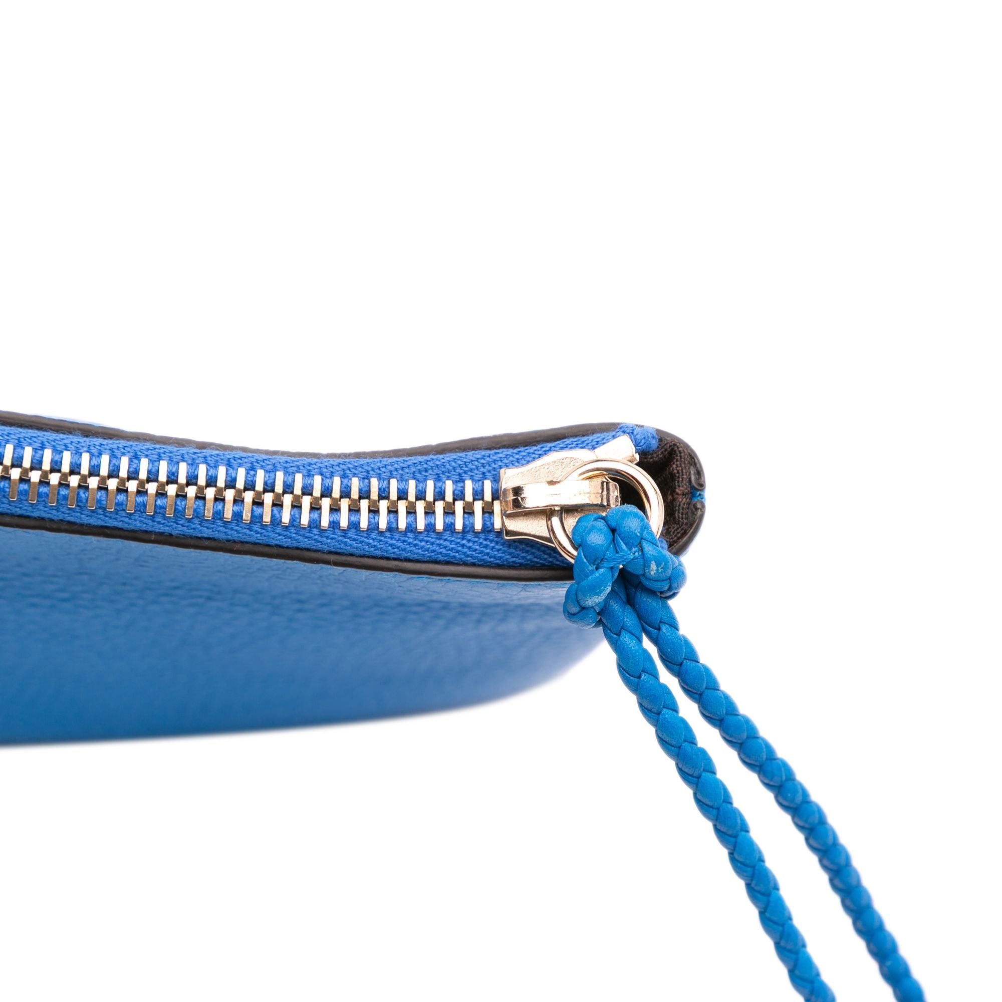 Gucci Calfskin Bamboo Tassel Clutch Blue