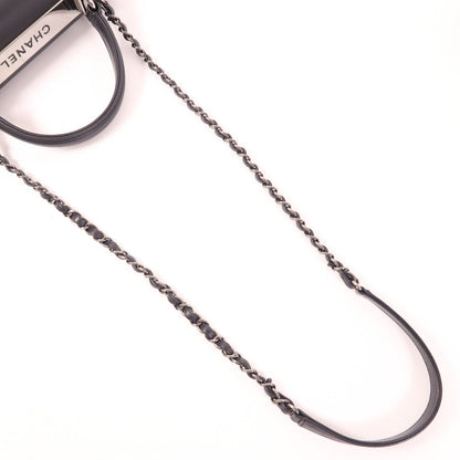 Chanel Black Cowhide Leather 2Way Shoulder Silver Hand-ground Shoulder Bag 2way Shoulder Bag Calfskin (cowhide)