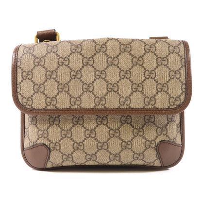 Gucci Painted Canvas Neo Vintage Small Gold Shoulder Bag Brown Pvc Coated Canvas 501050