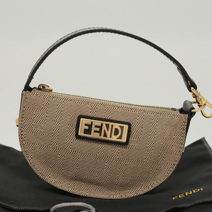 Fendi Zucca Canvas Accessory Pouch Beige Gold Auth