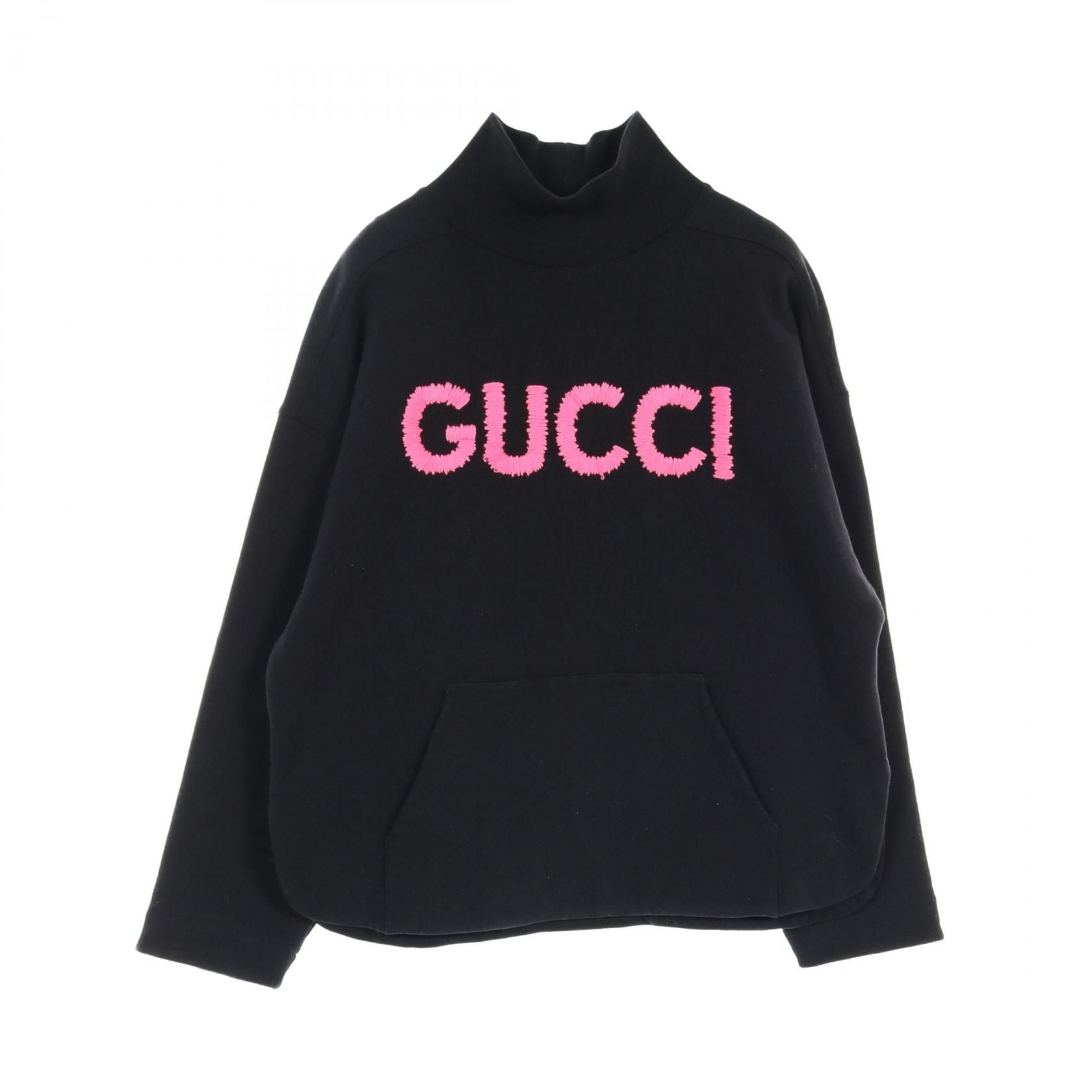 Gucci Sweatshirts Tops 776844 Cotton Black Pink S Logo