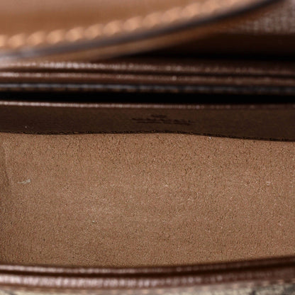 Gucci Horsebit 1955 Flap Wallet With Strap Gg Coated Canvas