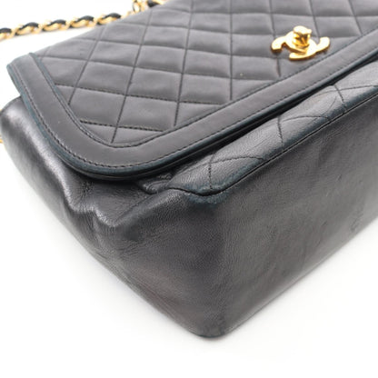 Chanel Black Matelasse Shoulder Bag Lambskin (sheep Leather) A 01113