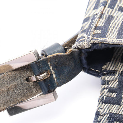Fendi Zucchino Handbag Navy Gray Canvas 16464