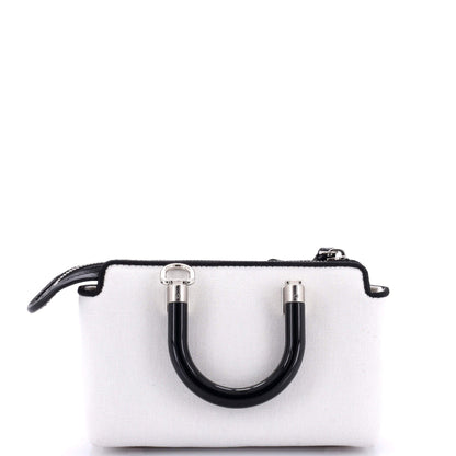 Fendi Logo By The Way Top Handle Bag Embroidered Canvas Mini