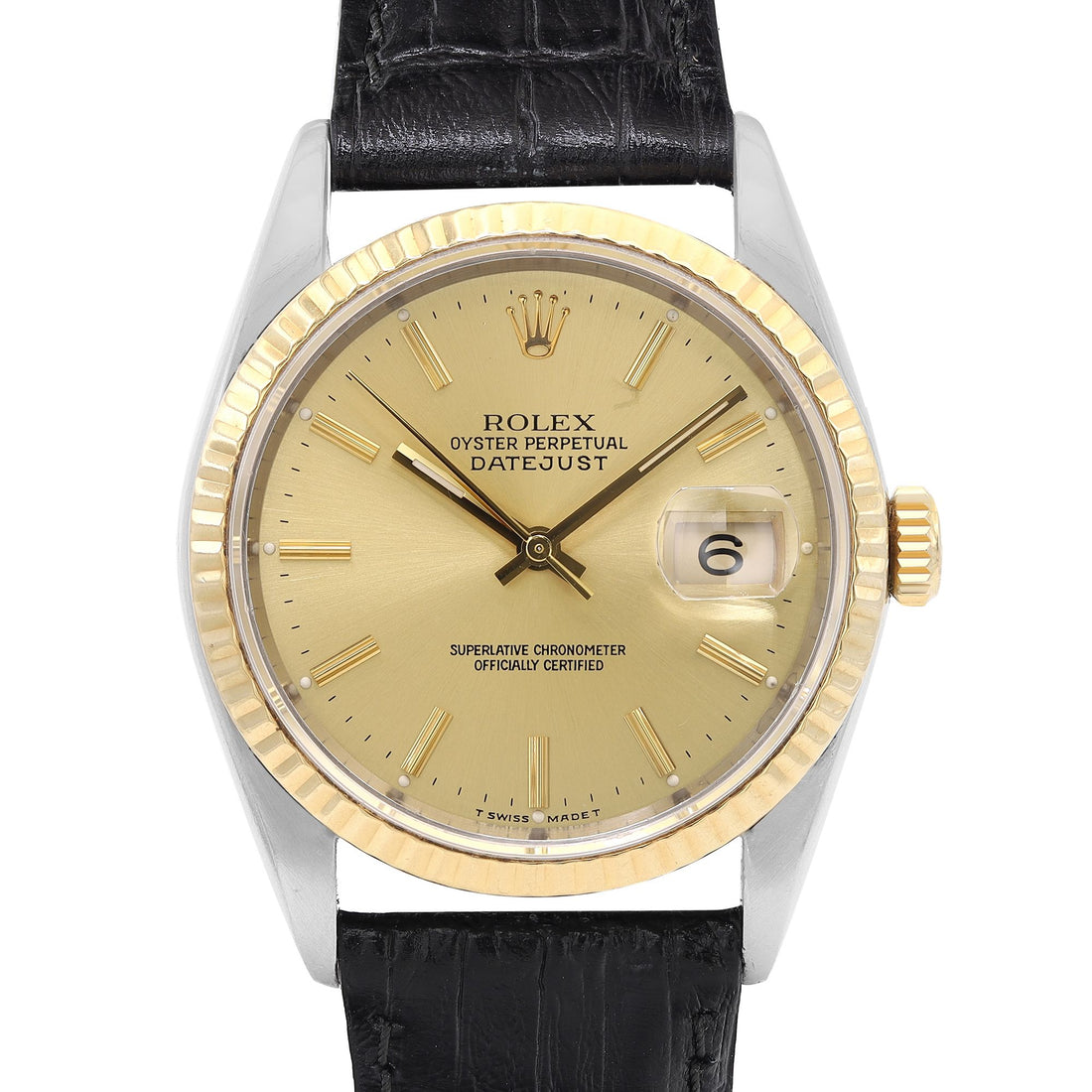 Rolex Datejust 36mm 18K Gold Steel Champagne Dial Men&