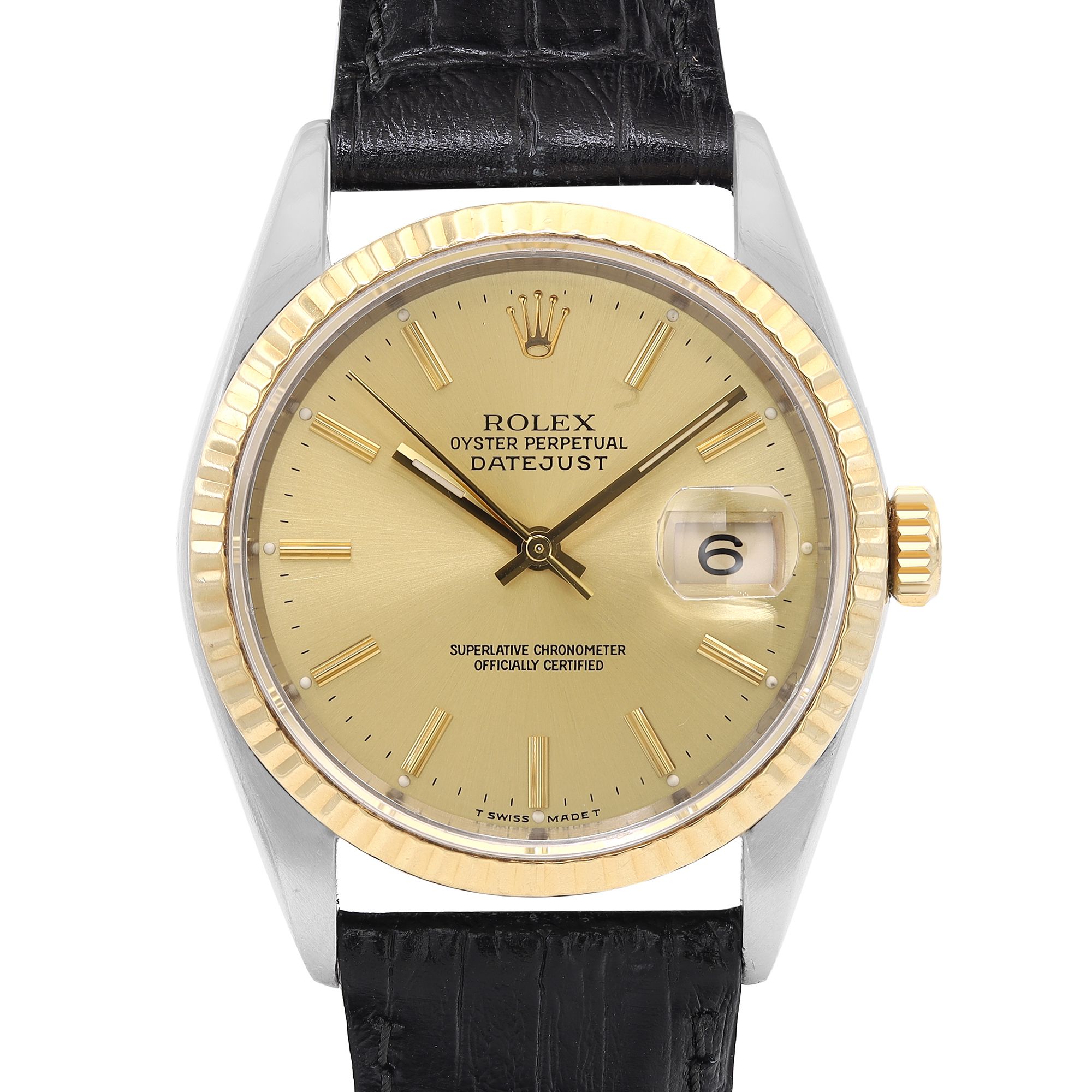 Rolex Datejust 36mm 18K Gold Steel Champagne Dial Men&