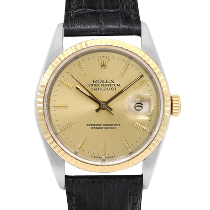Rolex Datejust 36mm 18K Gold Steel Champagne Dial Men&