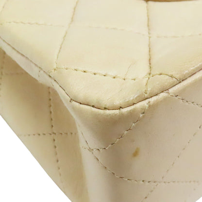 Chanel Matelasse Coco Mark 25 Shoulder Bag Lambskin Beige Gold Metal (no Card)