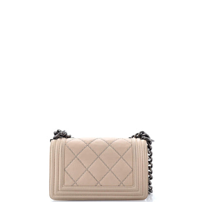 Chanel Stitch Boy Flap Bag Quilted Calfskin Small