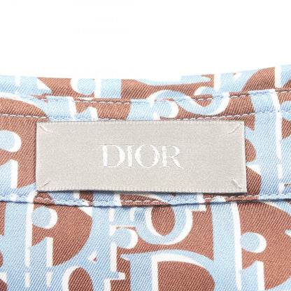 Dior Oblique Tops Brown Blue Silk