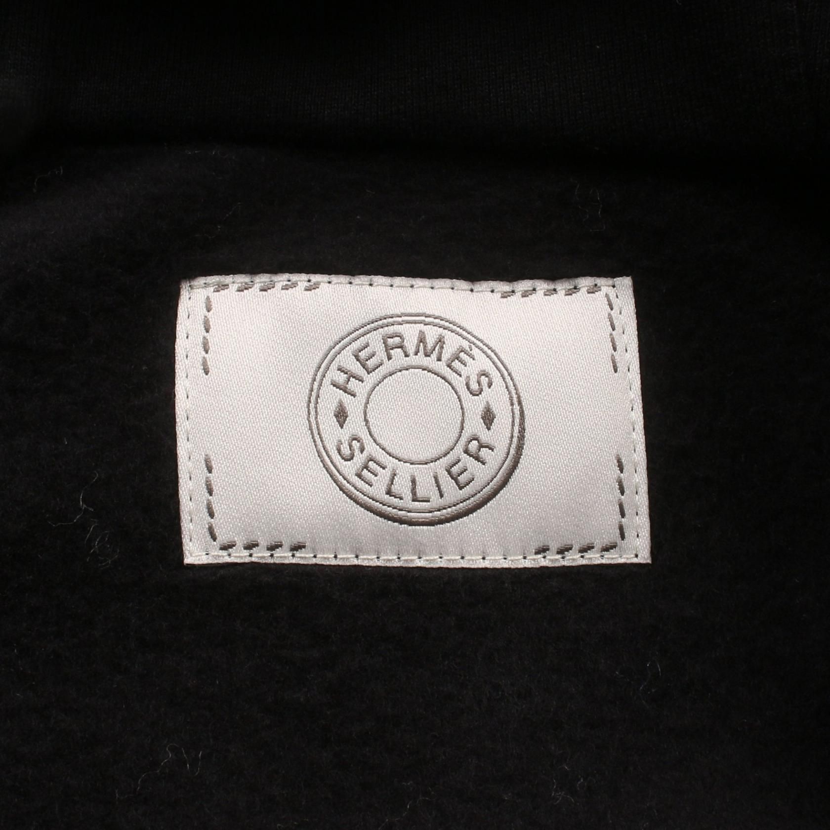 Hermes Serie Button Hoodie Black Cotton