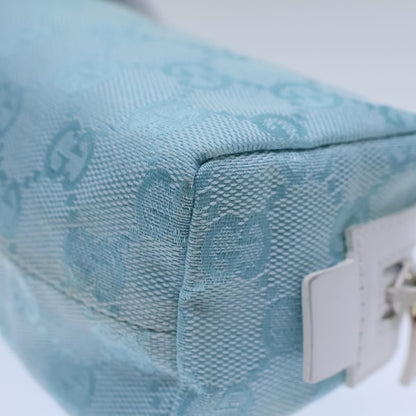 Gucci Gg Canvas Pouch Light Blue 039 1118 Auth