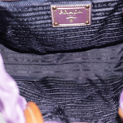 Prada Tote Bag Nylon Purple Gold Auth