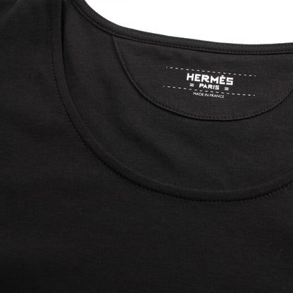 Hermes T-shirt With Embroidered Pocket Dress Black Cotton