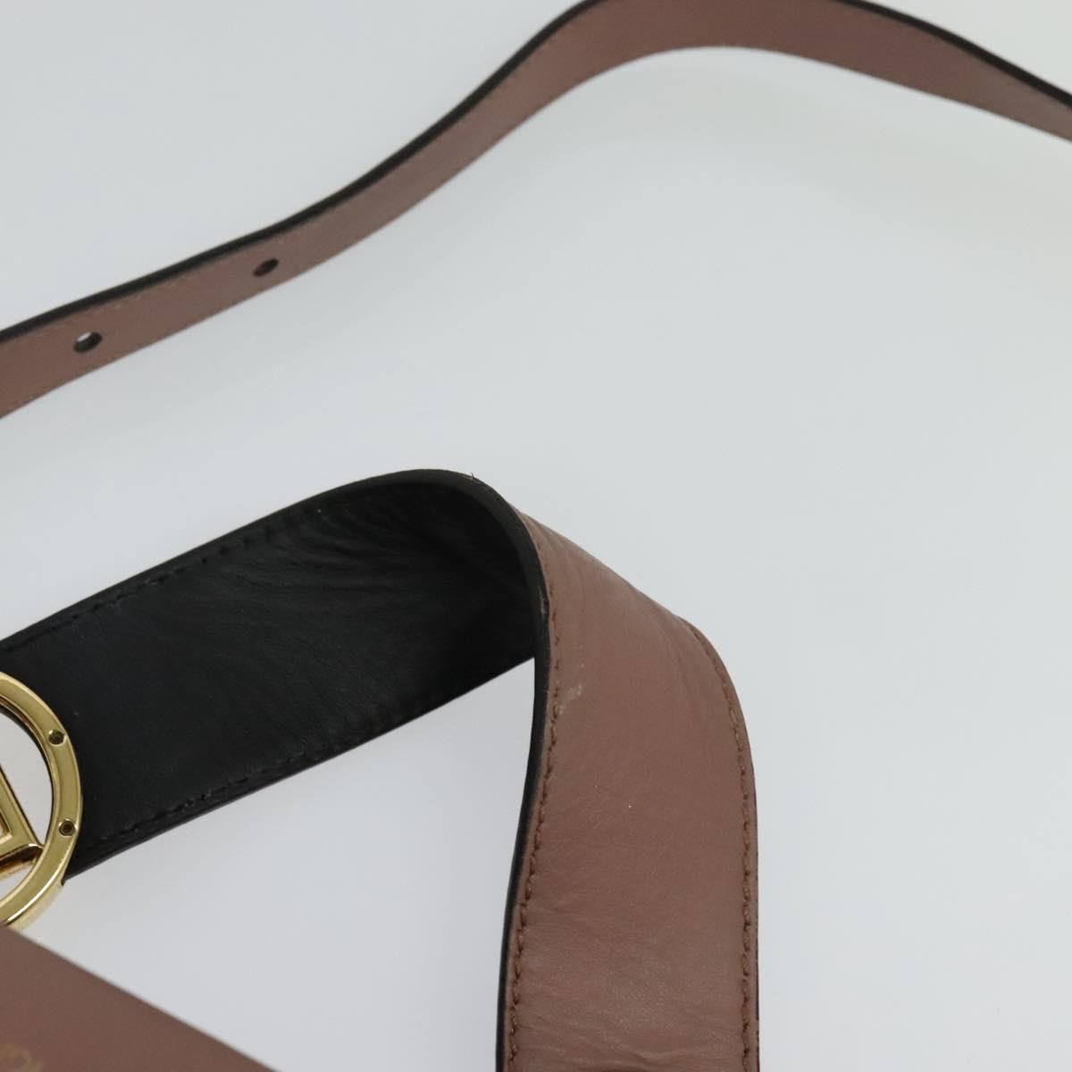 Fendi Runaway Small Hand Bag Leather 2way Pink Gold Auth