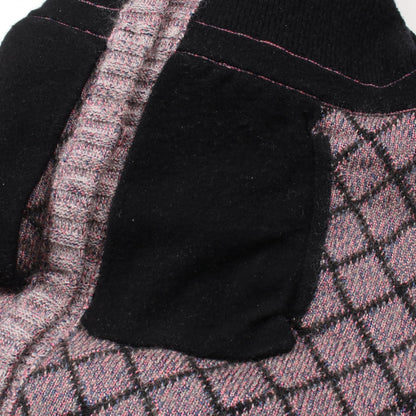 Chanel Black Pink Gray Camelia Button Dress Silk Cashmere P 52761