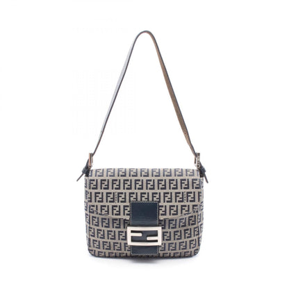 Fendi Zucchino Handbag Navy Gray Canvas 16464