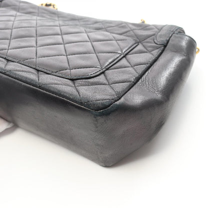 Chanel Black Matelasse Shoulder Bag Lambskin (sheep Leather) A 01113