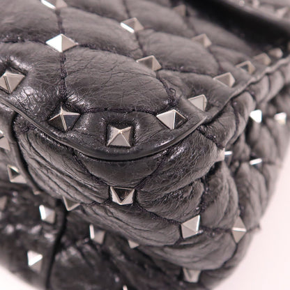 Valentino Cowhide Leather 2Way Shoulder Bag Hand-handed Shoulder Bag 2way Shoulder Bag Black Calfskin (cowhide)