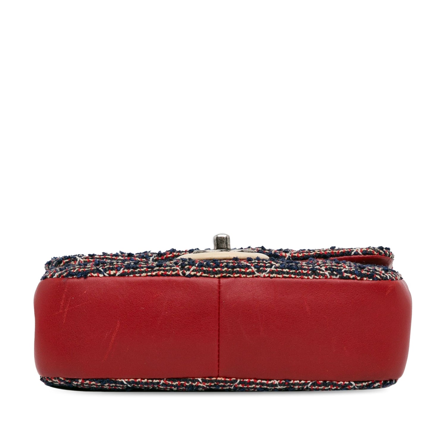 Chanel CC Quilted Tweed Single Flap Blue