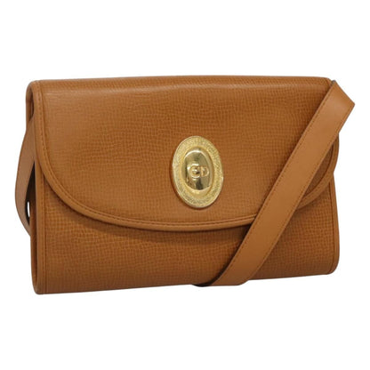 Christian Dior Shoulder Bag Leather Beige Auth