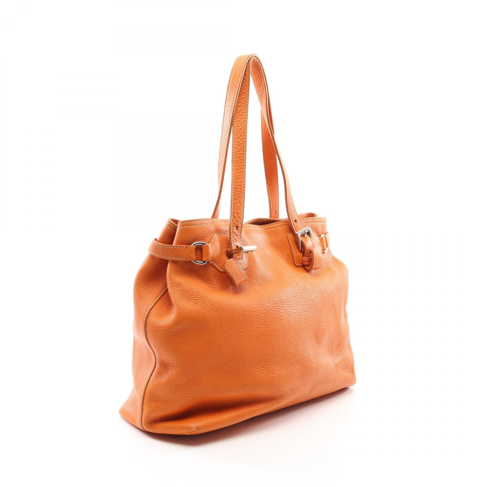 Prada Tote Bag Orange Leather